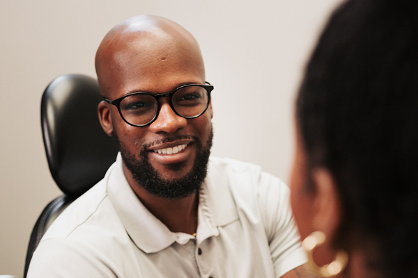 A patient at Dentistry of Norcross